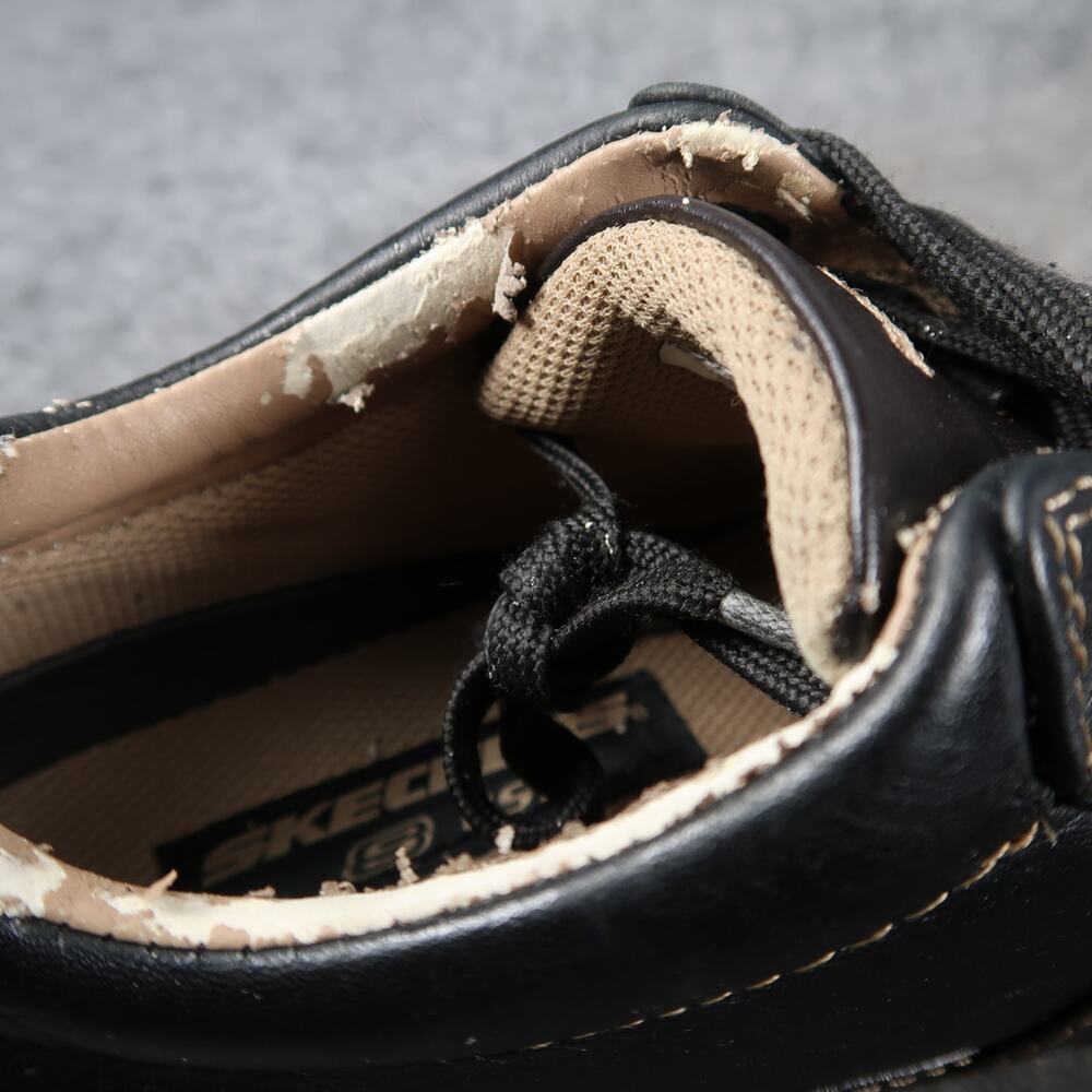 Skechers Shoes Mens 8 City Walk Sneakers Casual Leather Lifestyle Lace Up Black - Picture 14 of 14